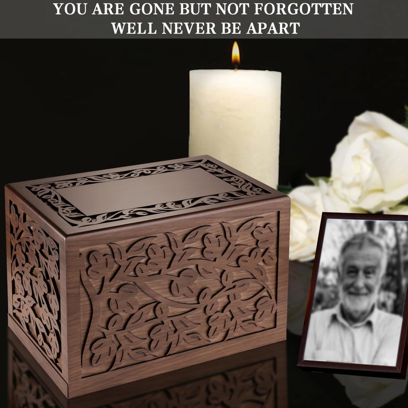 ADMLC Cremation Urns for Human Ashes Adult Male or Female, Funeral Memorial Urns for Ashes, Wooden Tree of Life Decorative Urns Box and Casket for Men Women Child, Burial Urn for Adults Up to 250 IBS - Image 5