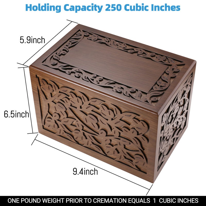ADMLC Cremation Urns for Human Ashes Adult Male or Female, Funeral Memorial Urns for Ashes, Wooden Tree of Life Decorative Urns Box and Casket for Men Women Child, Burial Urn for Adults Up to 250 IBS - Image 2