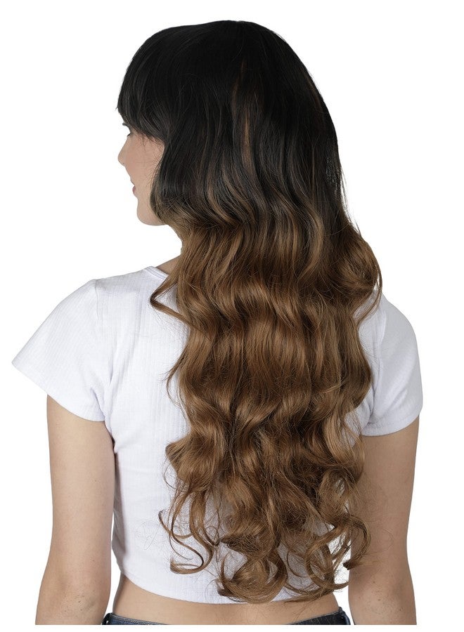 Thrift Bazaar highlight Long curly Glue-less Synthetic wavy Wig with Bangs For Women Hair Extension Soft Fluffy Washable Full Head Hair Wig for Birthday, Party, Wedding, Halloween and Cosplay - Image 4