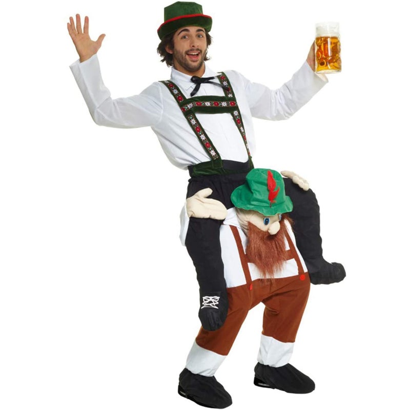 Morph One Size Fits Most Bavarian Piggyback Costume, Brown, White and Black - Image 1