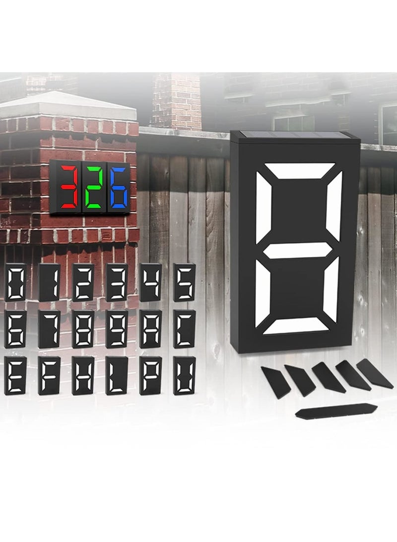 SYOSI Solar House Numbers Light, LED Illuminated Address Sign, Waterproof Lighted House Number Sign Plaque Address Numbers for Home Yard Street Number, Can Light up the Whole Night - Image 1