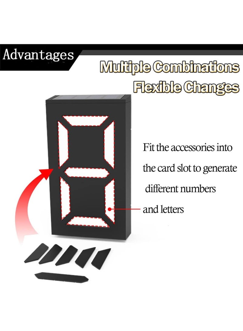 SYOSI Solar House Numbers Light, LED Illuminated Address Sign, Waterproof Lighted House Number Sign Plaque Address Numbers for Home Yard Street Number, Can Light up the Whole Night - Image 4