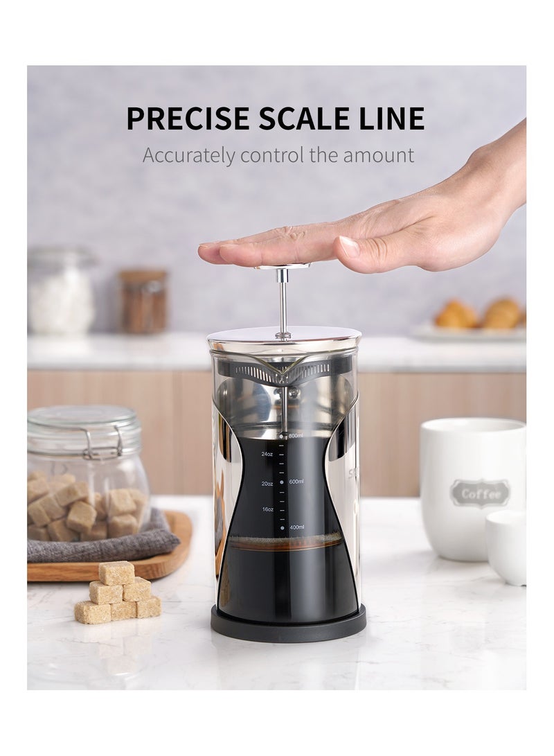 SHARDOR French Press Stainless Steel Heat Resistant Coffee Maker with 4 Level Filter - 1000ml - Image 5