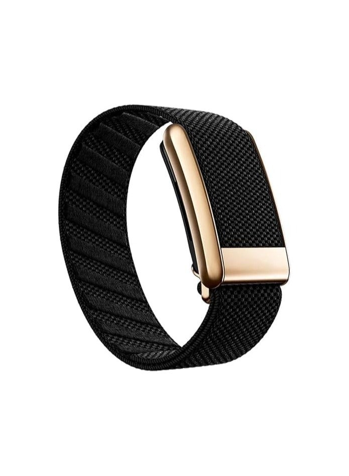 SPECTON Soft Wristband with Luxe Accessories Comfortable with Whoop 4.0 Device, Stylish & Affordable Replacement Band Strap, Soft Stretchy Fabric Strap Band with Gold Accessories - Image 1