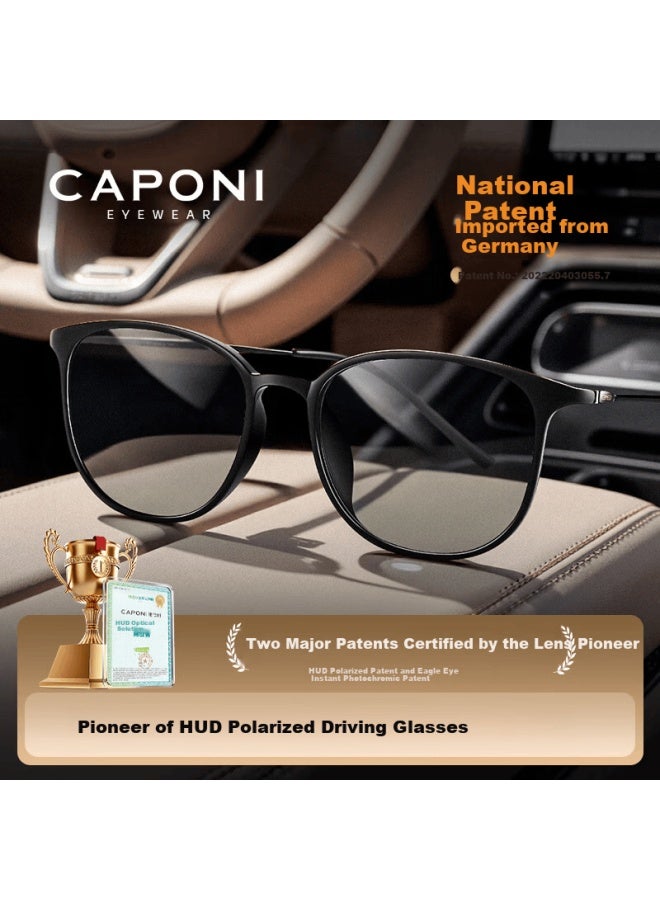 Caponi Photochromic Polarized Sungl Uni Hud Driving Display Gl Day And Night Dual-use Uv Protection Sungl - Image 1