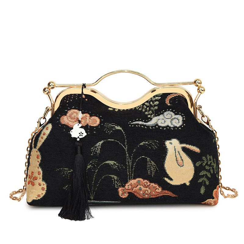 Ins Small Fragrance Style Internet Celebrity Embroidered Handbag Arrival Shell Bag Fashionable Chain Shoulder Crossbody Bag - Image 1