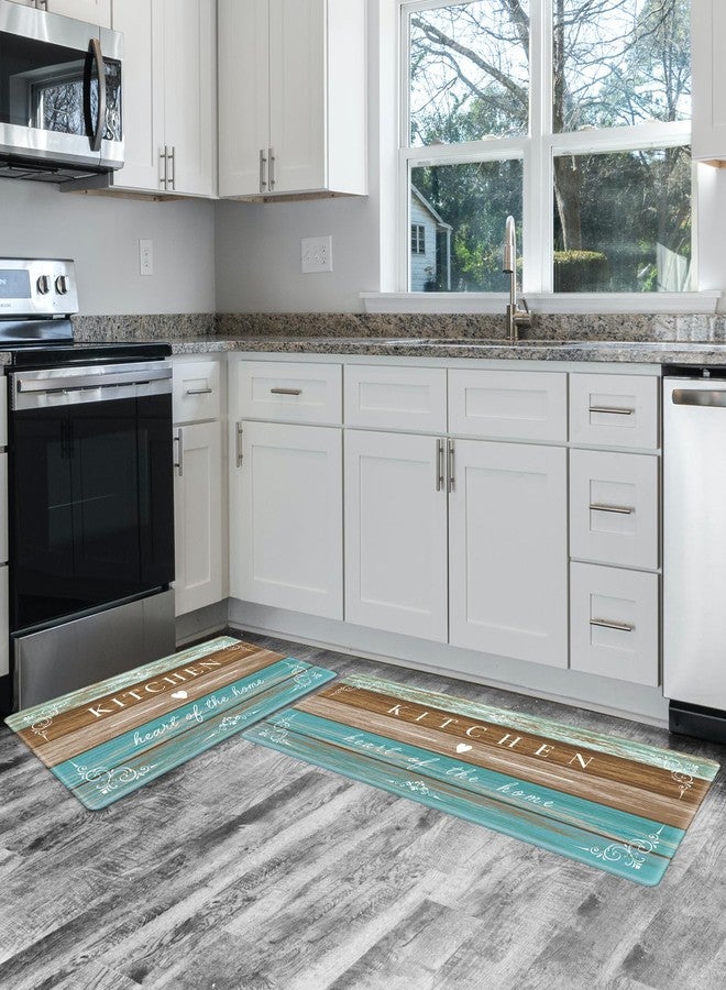 Sofort Kitchen Rugs Farmhouse Cushioned Anti Fatigue Kitchen Mat 2 Piece Set Non Slip Waterproof Kitchen Mats for Floor, Rustic Wooden Comfort Standing Mats for Kitchen, Office, Sink, Laundry - Image 5
