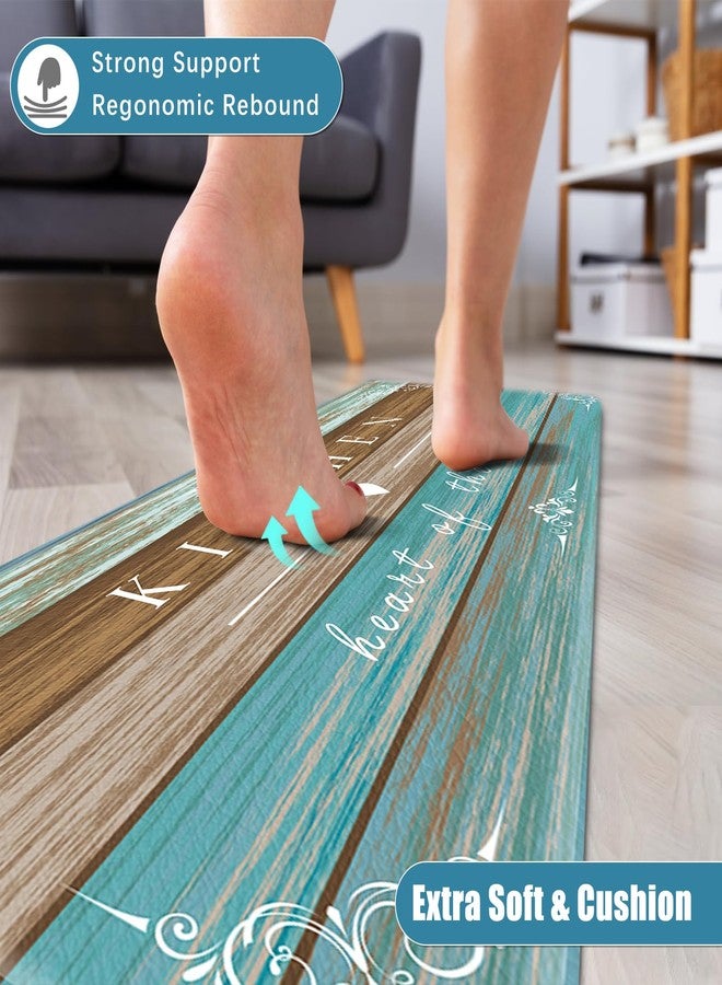 Sofort Kitchen Rugs Farmhouse Cushioned Anti Fatigue Kitchen Mat 2 Piece Set Non Slip Waterproof Kitchen Mats for Floor, Rustic Wooden Comfort Standing Mats for Kitchen, Office, Sink, Laundry - Image 2
