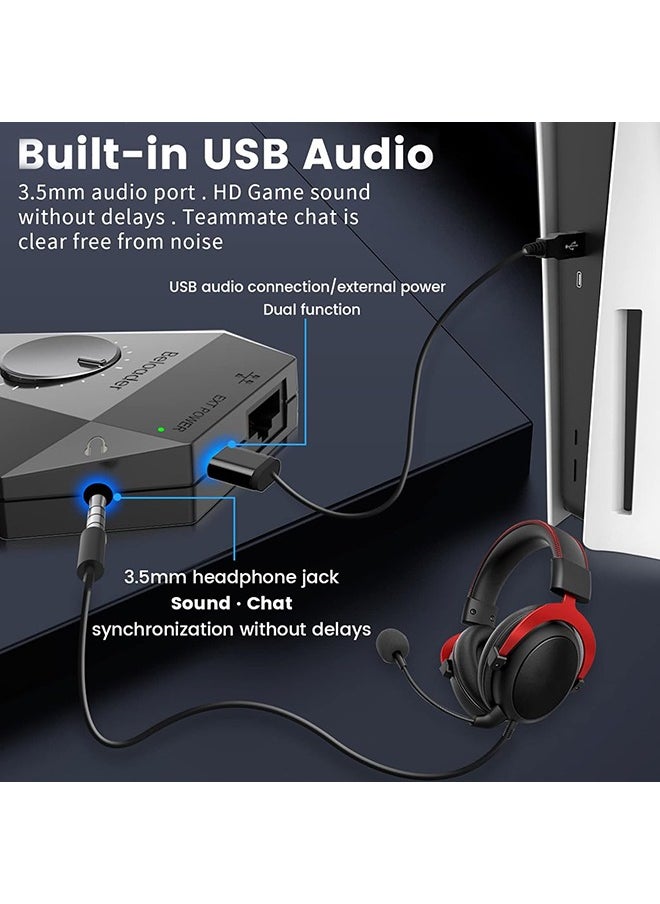 Beloader - Beloader Pro PS5 Adapter with Network Port and Volume Adjustment Function Pro Adapter for PS5 All Games, USB Adapter for Xim Apex/Cronus Zen/Titan Two/Cronus Max Controller Emulator - Image 1