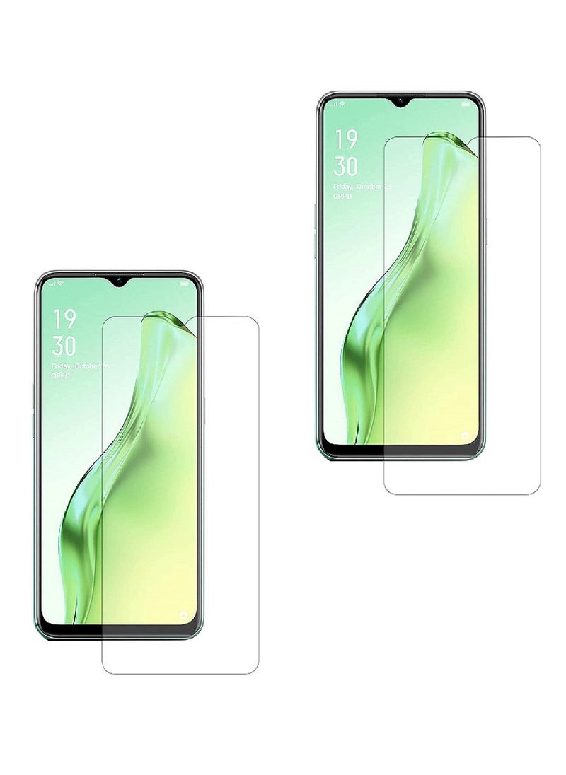 Super 2 Pieces  Tempered Glass Screen Protector Clear Designed For Oppo A31 Full Screen Coverage And Bubble Free - Image 1
