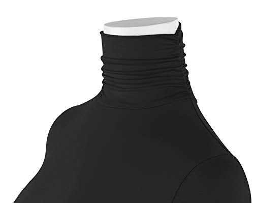 AUHEGN Womens Long Sleeve Turtleneck Lightweight Slim Active Shirts Black Medium - Image 4
