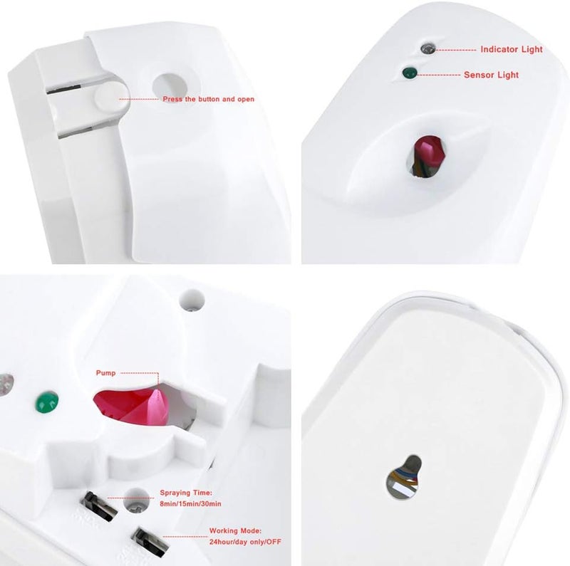 Chneeu Automatic Air Freshener Dispenser Bathroom Timed Air Freshener Spray Wall Mounted, Automatic Scent Dispenser for Home, Room, Offices, Schools, Restaurants, Hotels, Public Toilet White - Image 1