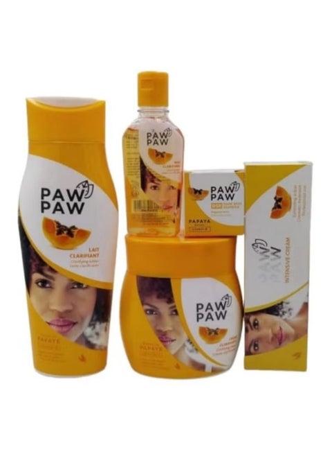 Body Purifying Set With Papaya Extract and Vitamin E. Lotion 500ml Cream 300ml Intensive Cream 50ml Oil 60ml Dark Spot Remover 25ml