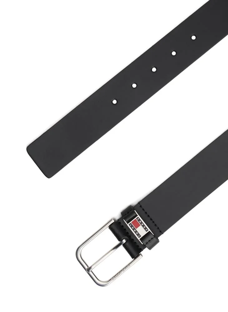 TOMMY JEANS Black Scanton Debossed Square Buckle Leather Belt for Men | Best Price UAE