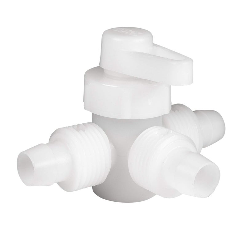 RecPro RV Plumbing Hardware | 06910 | 3-Way 1/2" Compression Fitting Directional/Bypass Valve | Pex Pipe/Tubing Fittings (2 Fittings) - Image 3
