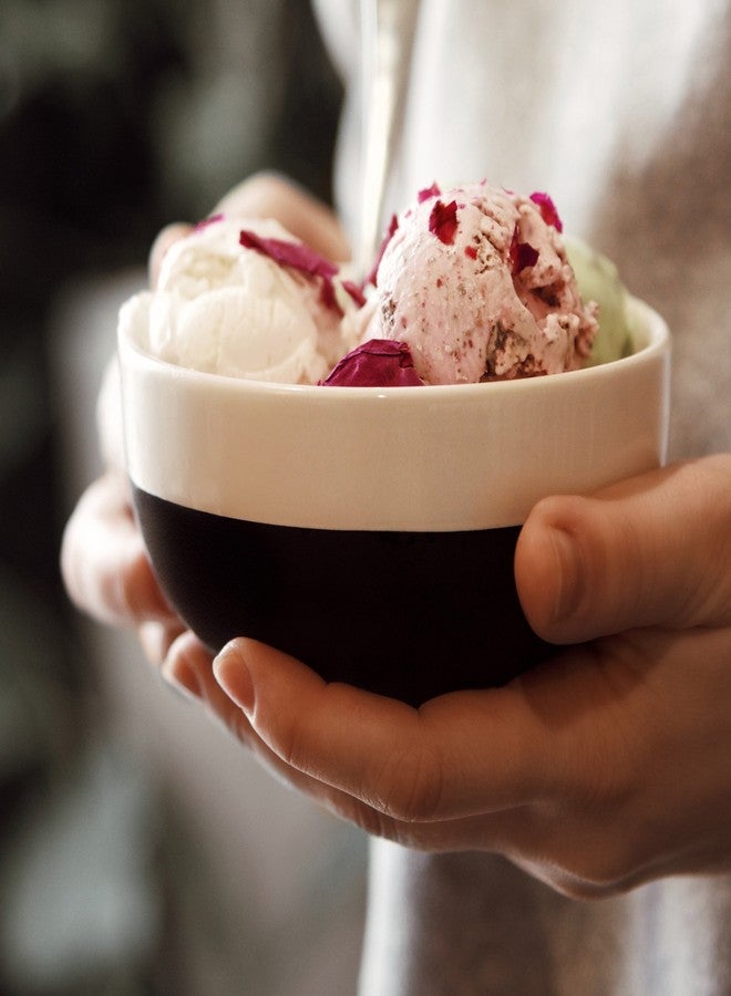 Magisso White Line Naturally Cooling Ceramic Dessert Cup, Black, Small - Image 4