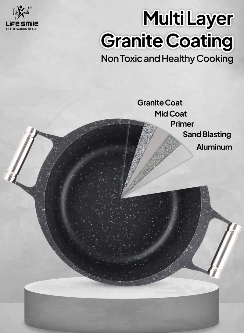 Life Smile طقم أواني الطهي 8 قطع - مجموعة من الأواني والمقالي غير اللاصقة من الجرانيت، خالية تمامًا من PFOA - طواجن آمنة للاستخدام في الفرن، أواني الطهي مع مقابض من الفولاذ المقاوم للصدأ، مجموعة طهي ذات قاعدة تحريض تشمل وعاء حساء 20/24/28 سم ووعاء ضحل 26 سم - Image 4