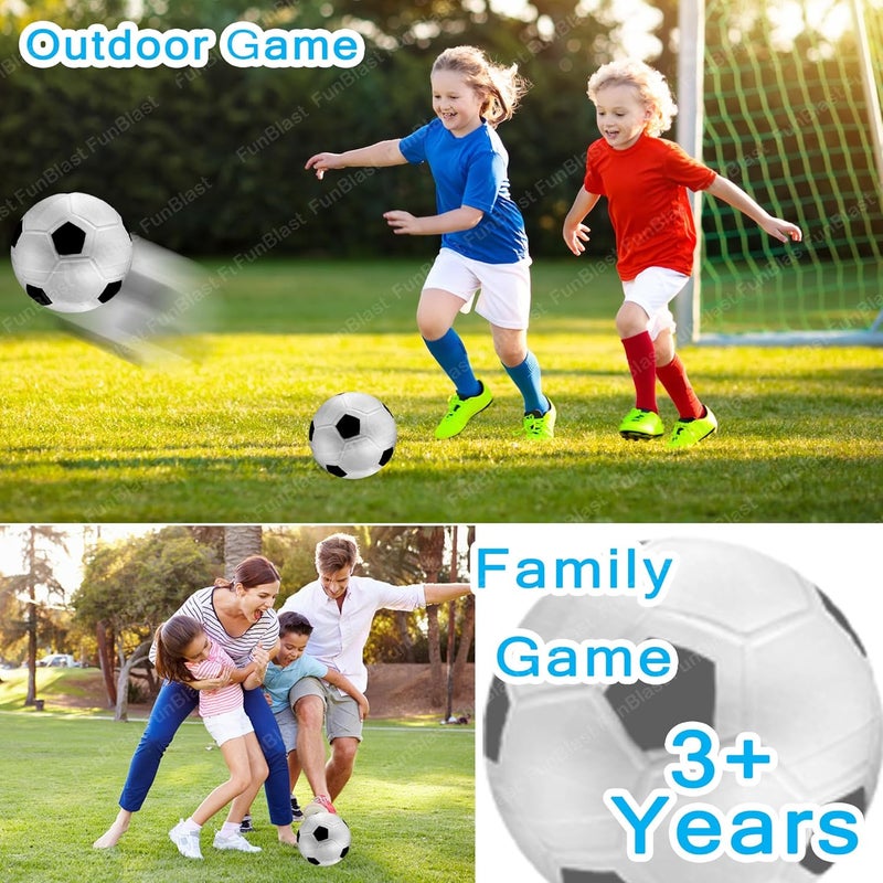 FunBlast Football for Kids - 9 Inches Colorful Football Sports Toy - Extra Grip Silicon Rubber Beach Ball Sports Outdoor Game, Inflatable Ball for Kids Boys 3+ Years (Pack of 1) (White) - Image 3