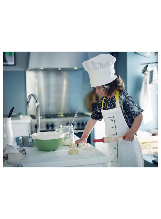 Children’s apron with chef’s hat, white/yellow - Image 4