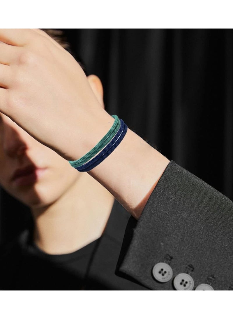 TERRIFI سلسلة حبال مضفرة يدوية الصنع، 12 قطعة أساور صداقة مضفرة قابلة للتعديل، مجوهرات راكبي الأمواج بحبل مضفر، للأشخاص من جميع الجنسين - Image 2