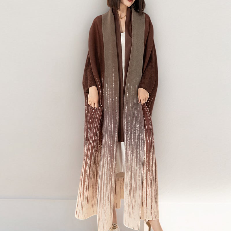 Middle East Muslim Robe Women'S Long Dress Women'S Loose Plus Size Pleated Gradient High-Grade Arabian Dubai Clothing - Image 1
