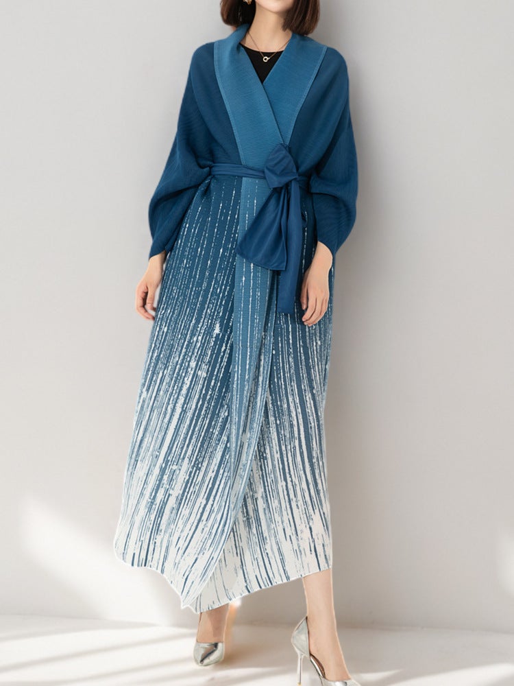 Middle East Muslim Robe Women'S Long Dress Women'S Loose Plus Size Pleated Gradient High-Grade Arabian Dubai Clothing - Image 4