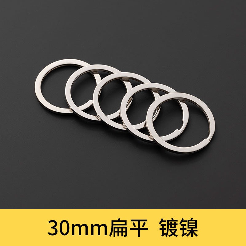 25mm Rose Gold Metal Keychain Rings Flat Automotive Key Accessories 30mm nickel plated [1 piece] 