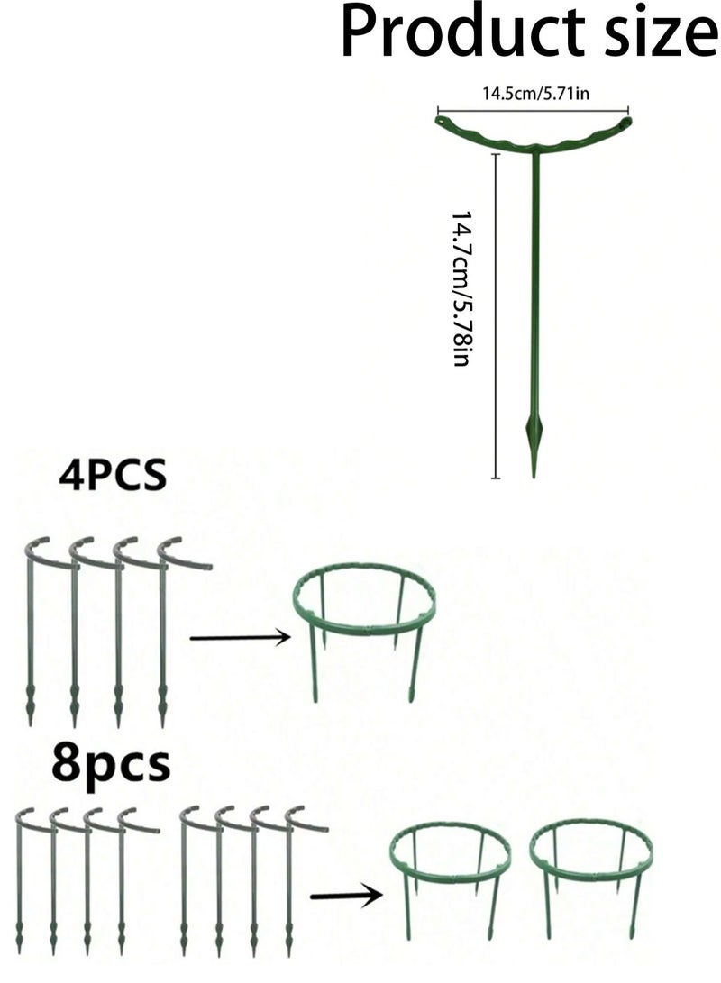 Generic 4 pairs of plastic semi-circular greenhouse frames, used for potted and garden flower support, anti lodging special flower racks, climbing vine and leaf protection support racks, with arbitrary colors  - Image 2