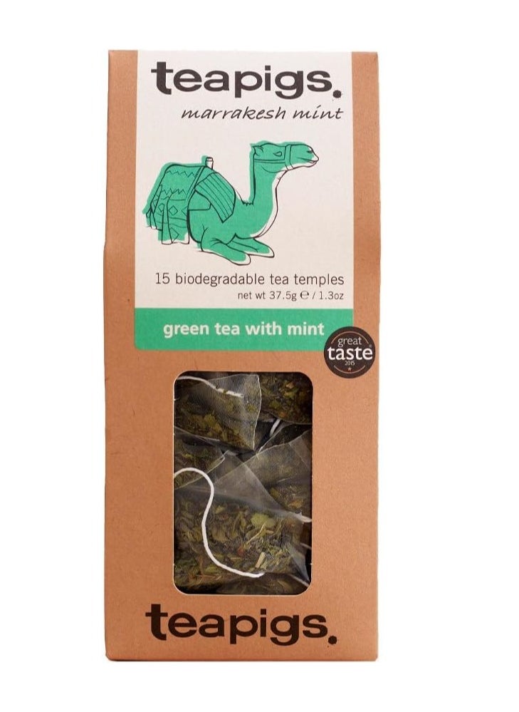 Teapigs - Marrakesh Green Tea with Mint, 15 Tea Bags - Image 1