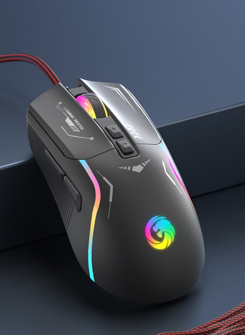 IINE Essential Gaming Mouse: RGB Spectrum Backlit Ergonomic Mouse - 7 Programmable Buttons - Mechanical Switches - Backlight Modes up to 7200 DPI for Windows PC Gamers  - Image 1