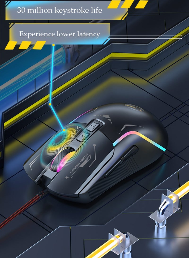 IINE Essential Gaming Mouse: RGB Spectrum Backlit Ergonomic Mouse - 7 Programmable Buttons - Mechanical Switches - Backlight Modes up to 7200 DPI for Windows PC Gamers  - Image 4