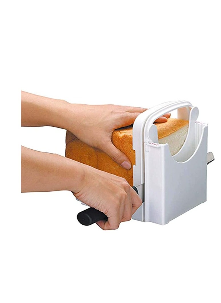 SYOSI - Bread Slicer, Table Bread/Adjustable Bread/Roast/Loaf Slicer Cutter Folding Bread Toast Slicer Bagel Loaf Slicer Sandwich Maker Toast Slicing Machine with 5 Slice Thicknesses - Image 1