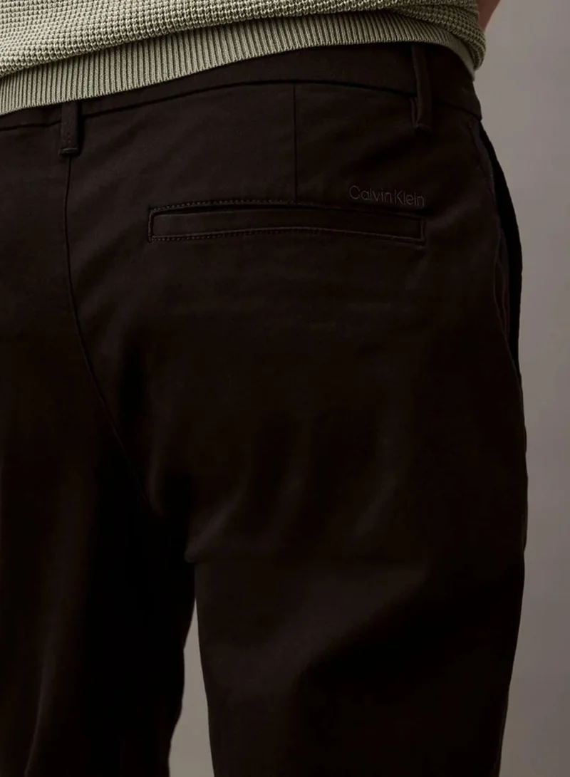 Calvin Klein Black Slim Cotton Stretch Chinos for Men | Best Price UAE