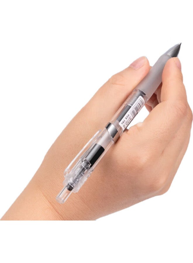 Deli Smooth Gel Pen, 0.5Mm Bullet Tip, Minimalist Style, For Students And Office Use, Retractable Gel Ink Pen, Instagram-Style, Black, 12 Pens/Box, S101 - Image 1