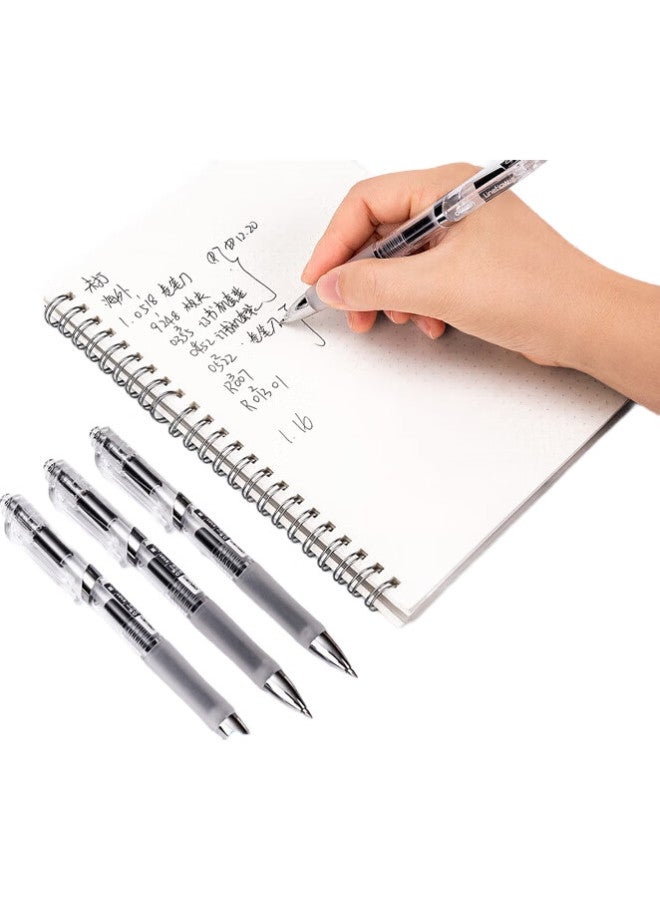 Deli Smooth Gel Pen, 0.5Mm Bullet Tip, Minimalist Style, For Students And Office Use, Retractable Gel Ink Pen, Instagram-Style, Black, 12 Pens/Box, S101 - Image 3