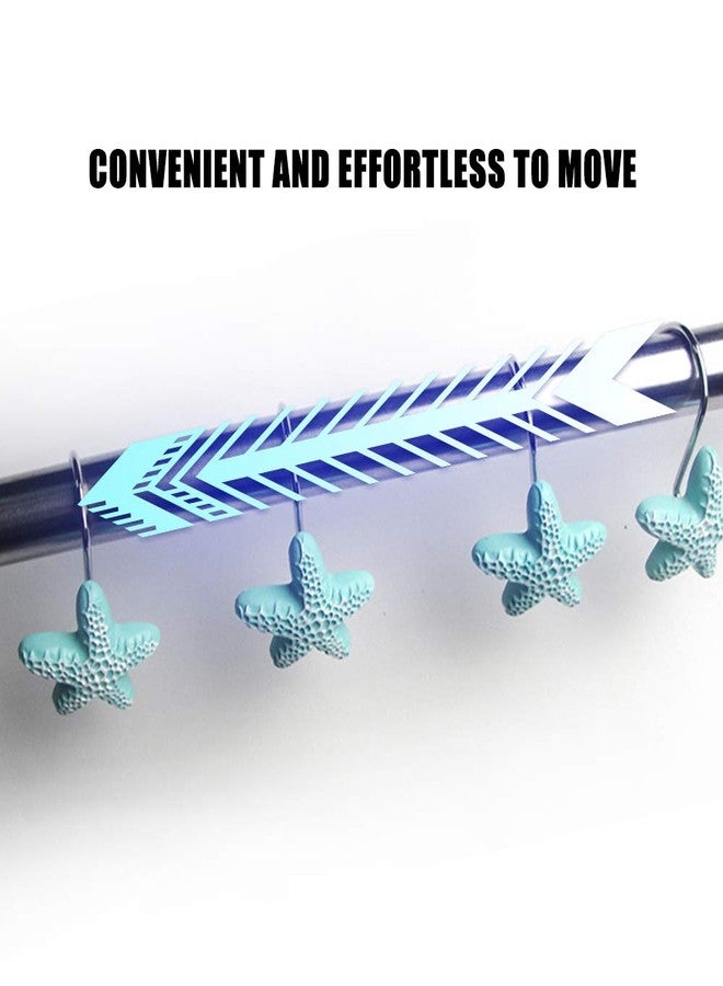 Actpe Shower Curtain Hooks, 12Pcs Starfish Anti Rust Decorative Resin Shower Curtain Rings Hooks for Bathroom Bedroom Baby Living Room Decor Shower Rods Curtains Window Hangings Holder - Image 5