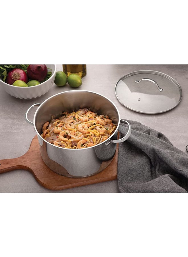 ترامونتينا طقم أواني طهي 7 قطع | أواني الطبخ  مقلاة  أواني وأواني  أواني طهي المطبخ  وأغطية زجاجية من الفولاذ المقاوم للصدأ - Image 4