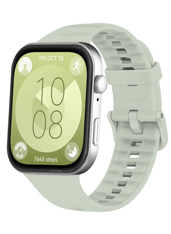 CATANES - (for Watch Fit 3) Silicone Sport Band, Soft Adjustable Sport Breathable Replacement Watch Strap Loop /Grey - Image 1