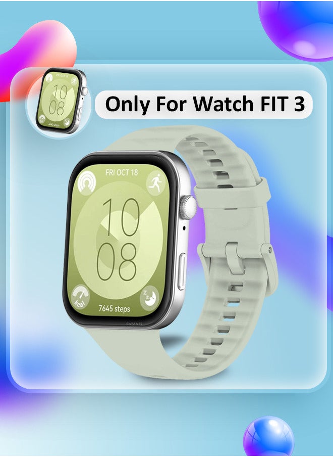 CATANES - (for Watch Fit 3) Silicone Sport Band, Soft Adjustable Sport Breathable Replacement Watch Strap Loop /Grey - Image 1