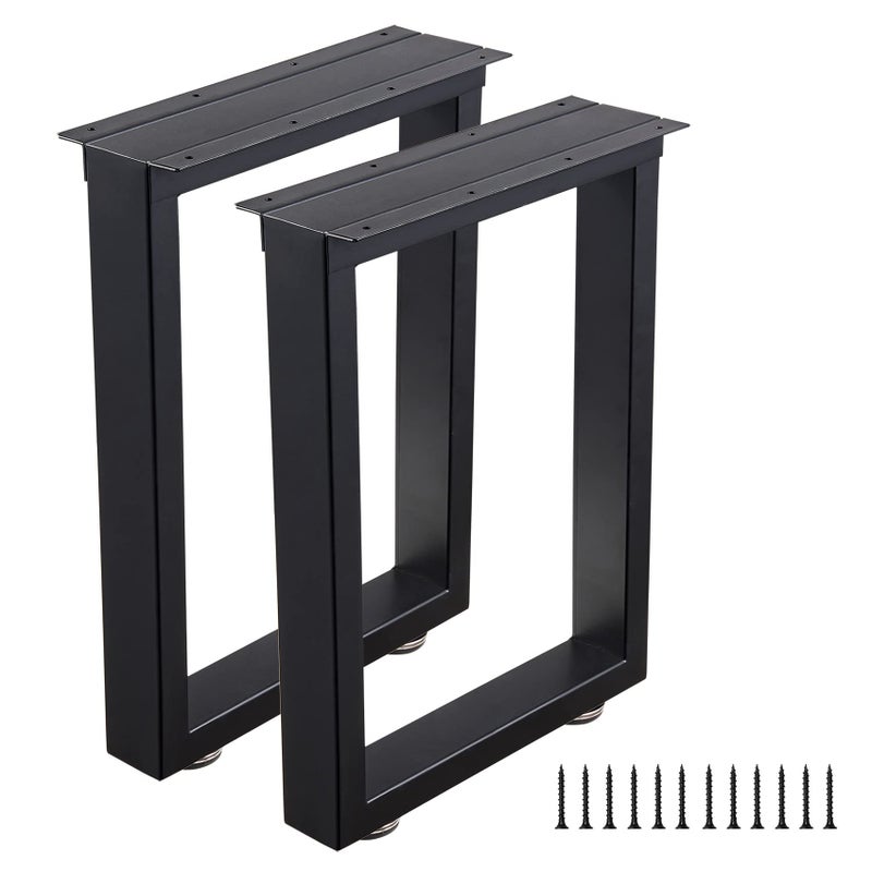 ALLCOS Bench Legs 16 Inch Metal Coffee Table Legs Heavy Duty Furniture Desk Chair Legs Set of 2 Black