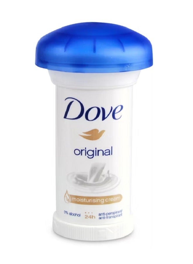 Dove Original Mushroom 24 Hour Anti-Perspirant 1/4 Moisturising Cream 50ml - Image 1