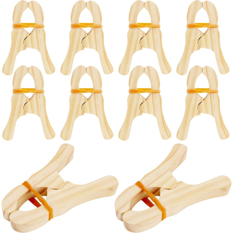 Norcoin 10 Pcs Wooden Game Clips Set for Fort Building and Play Kids School Playground Building Games Silk Clips - Image 3