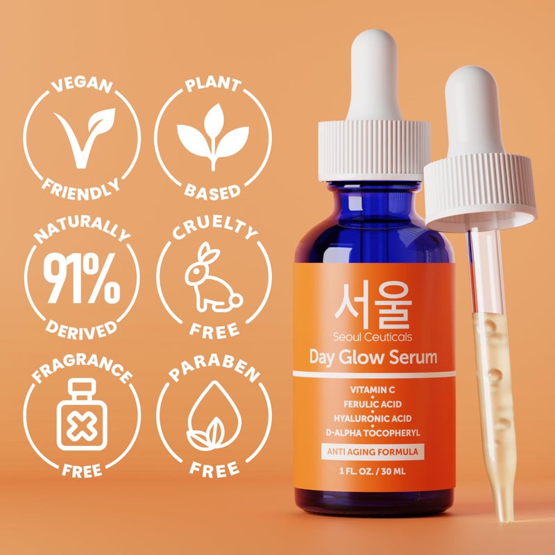SeoulCeuticals Korean Skin Care 20% Vitamin C Hyaluronic Acid Serum + CE Ferulic Acid - Potent Anti Aging, Anti Wrinkle Korean Beauty 1oz - Image 5