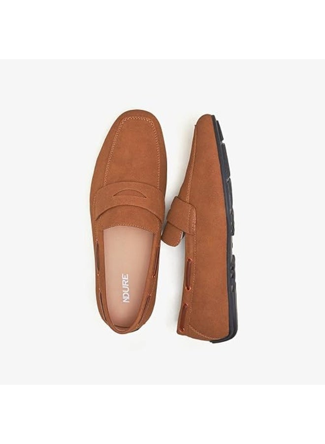 NDure Men's Urban-Savvy Slip-On Loafers, Brown - Image 3