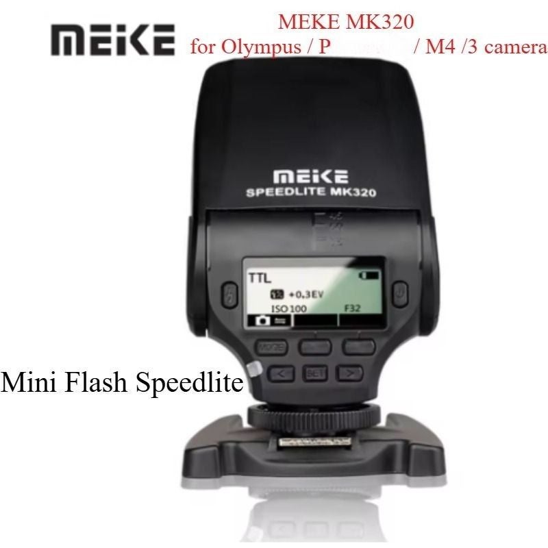 Meke Meike Meke Mk320 Speedlite TTL Mini Camera Flash Light with Diffuser for Olympus Om-d / Panasonic Lumix DMC / M4/3 GF7 - Image 1