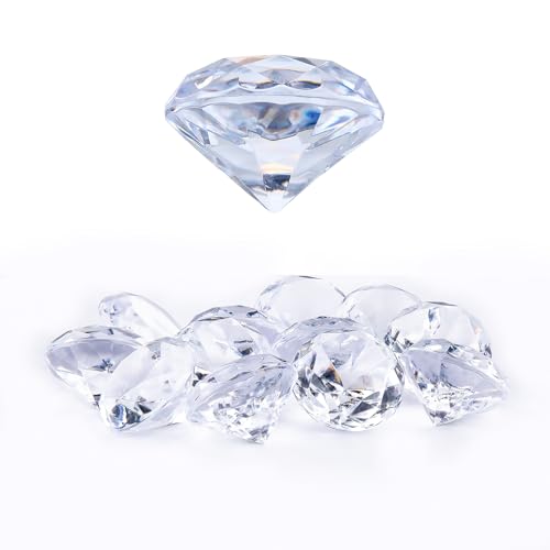 Niceup 26PCS Fake Diamonds Gem Toys 15in Clear Pool Diving Gems Acrylic Plastic Gemstones for Kids Party Dcor Jewels Treasure Hunt Hiding Sensory Bin Filler Toys Craft Supplies - Image 1