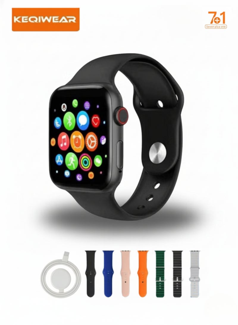 KEQIWEAR Smart Watch 2.02" HD Bluetooth Calling Fitness Tracker 7 Straps KW83 MAX Black - Image 1