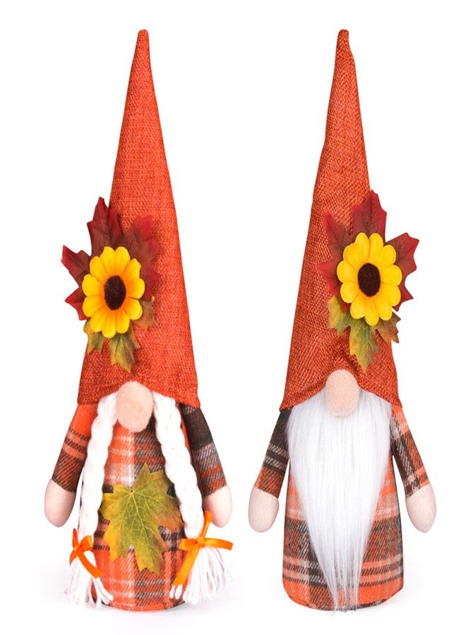 Cherjoury Thanksgiving Gnomes Handmade Fall Gnomes Scandinavian Swedish Figurines Plush Ornaments for Kitchen Shelf Decorations Fall Gnomes Decorations, Male - Image 2