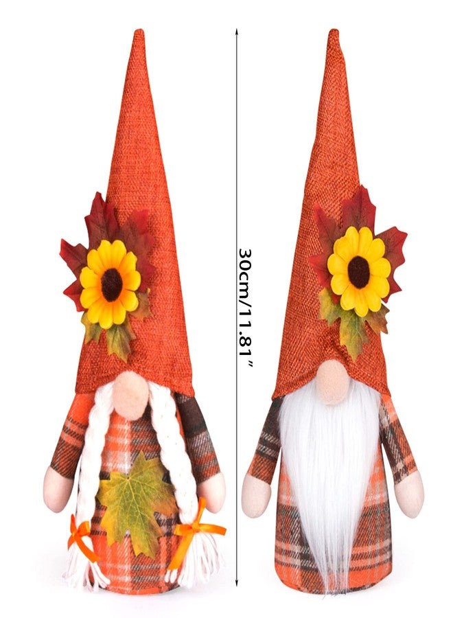 Cherjoury Thanksgiving Gnomes Handmade Fall Gnomes Scandinavian Swedish Figurines Plush Ornaments for Kitchen Shelf Decorations Fall Gnomes Decorations, Male - Image 4