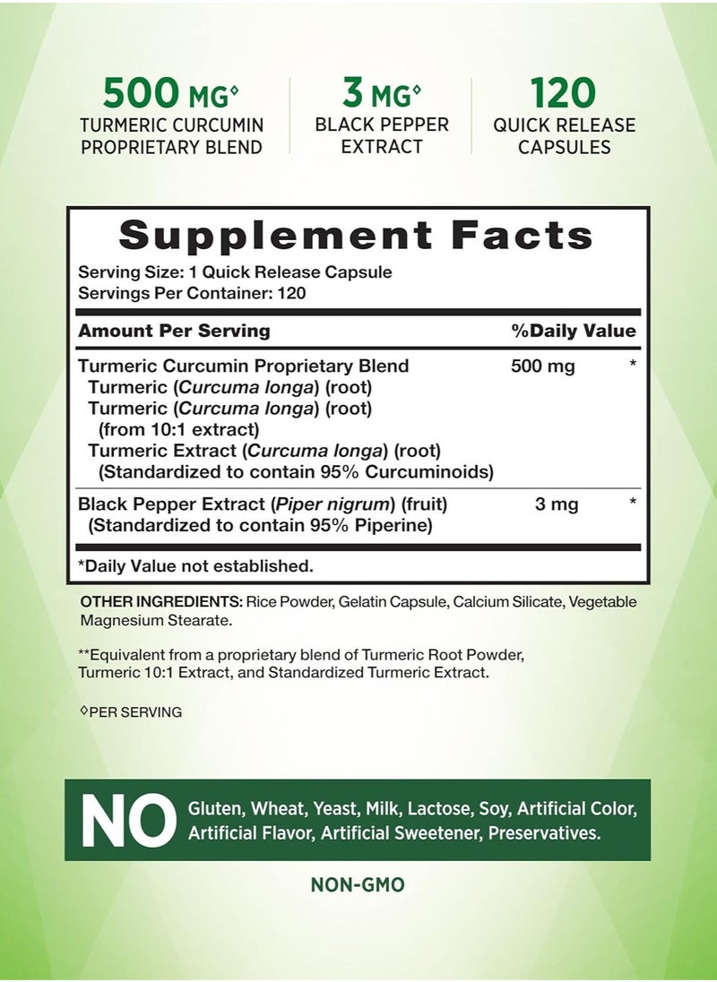 Nature's Truth Nature's Truth Turmeric Curcumin Complex 500 mg Plus Black Pepper Extract 120 Count  - Image 2